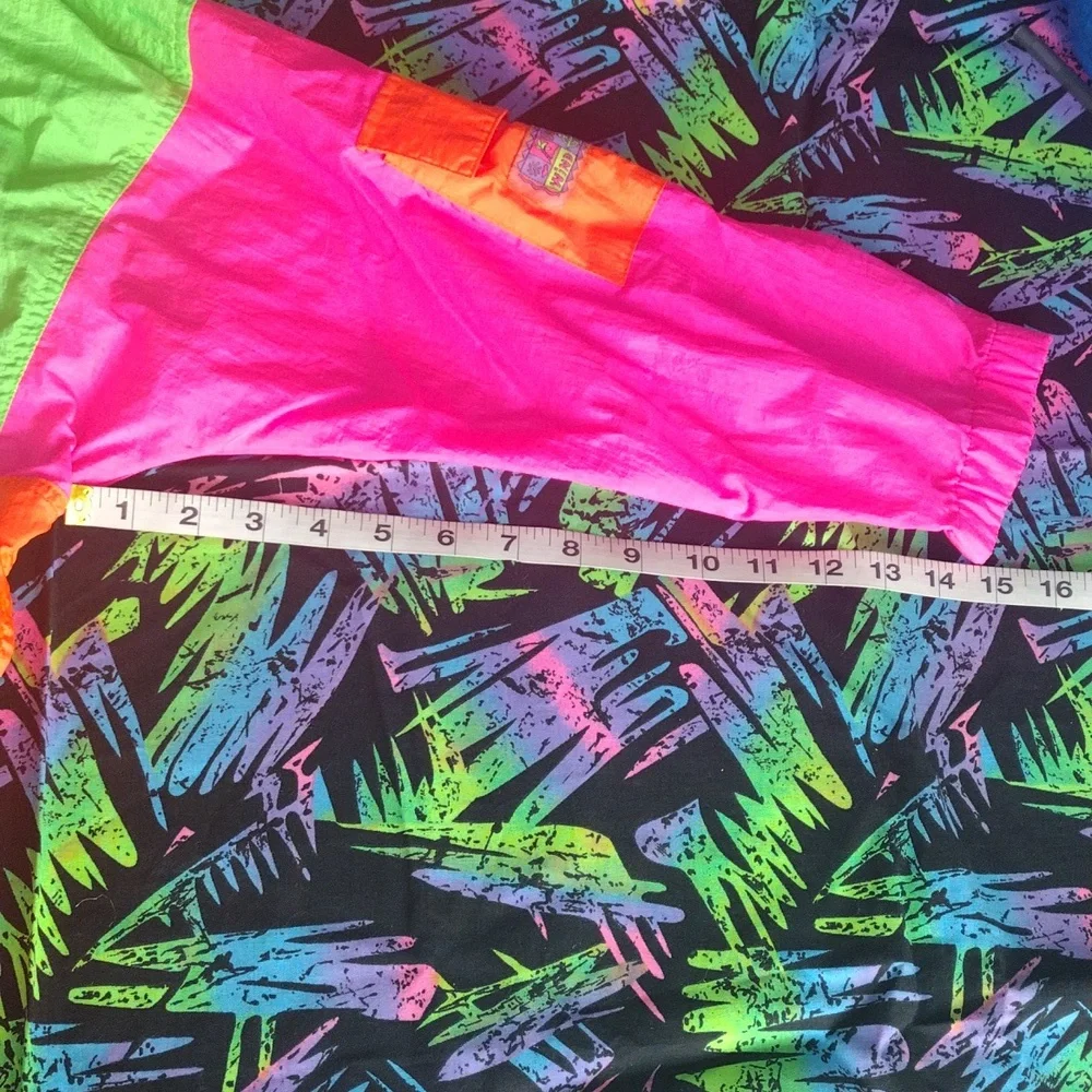 VTG 90s French Toast Neon Color Block Windbreaker - Picture 7 of 11